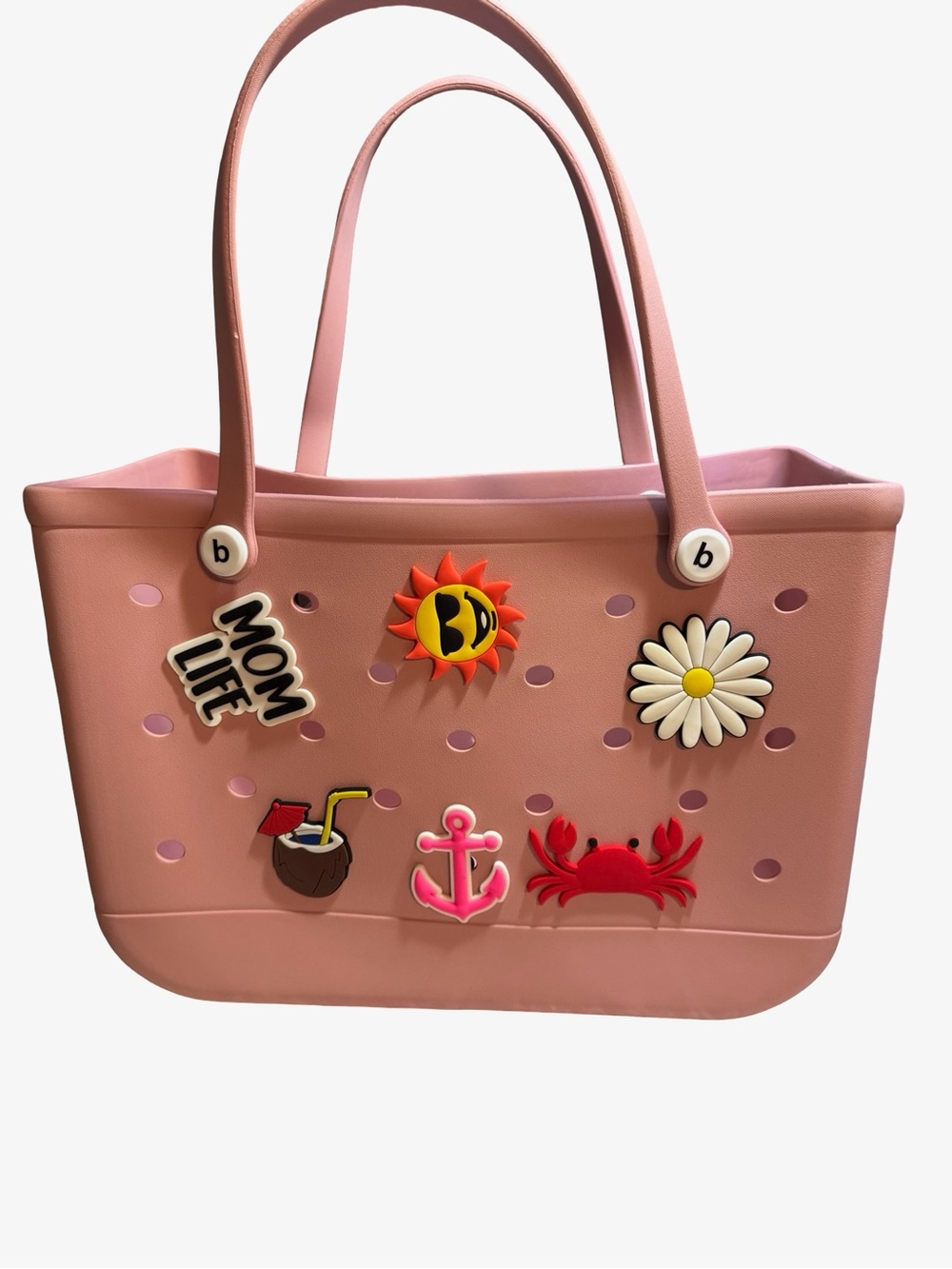 BOGG BAG Pink Tote with Playful Jibbitz Charms